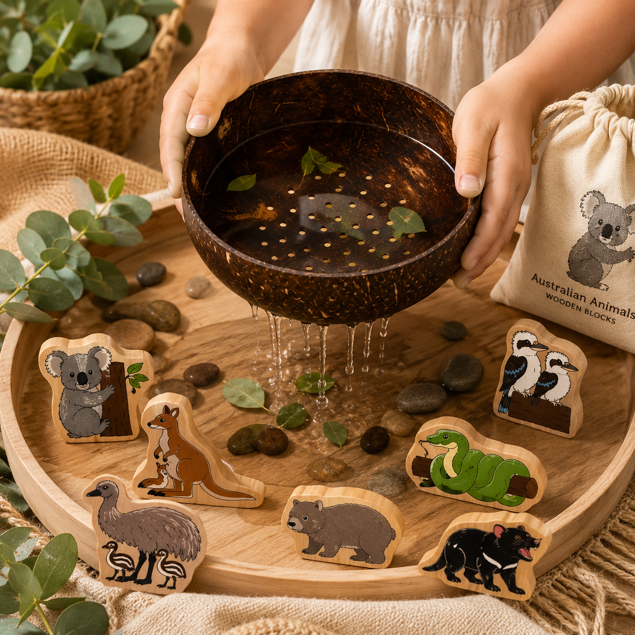 Natural Coconut Sensory Strainer – Natural Loose Parts Play
