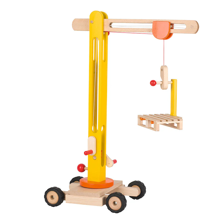 Wooden Toy Crane Goki City Construction Scape  Toy Car - HAPPY GUMNUT