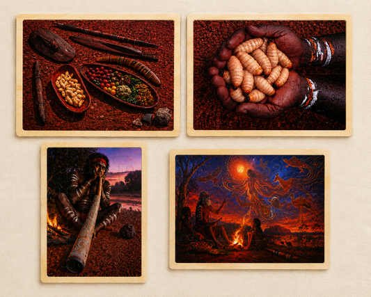 Australian Aboriginal Inspired Art Puzzles NAIDOC Week Childcare Learning Materials - HAPPY GUMNUT