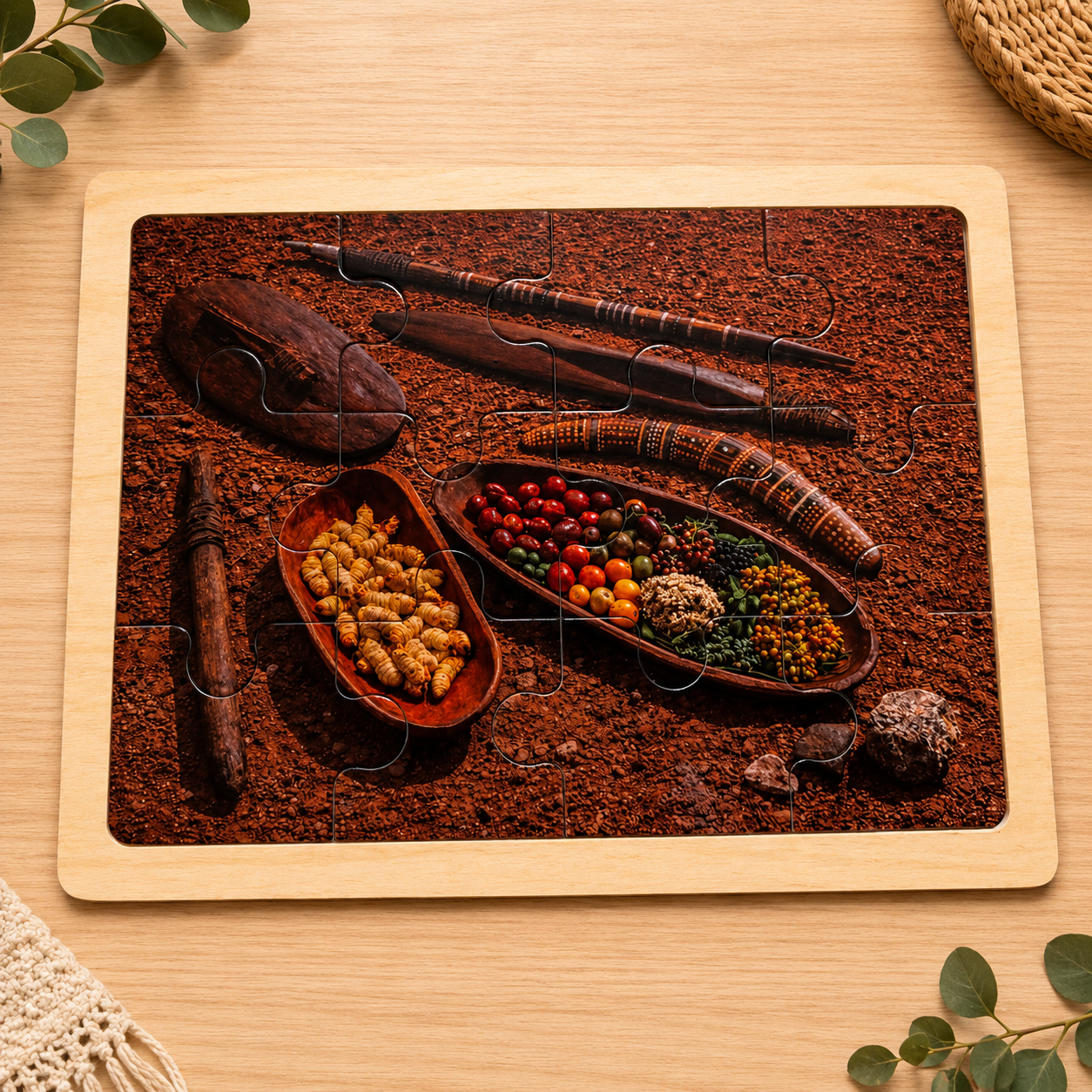 Australian Aboriginal Inspired Art Puzzles NAIDOC Week Childcare Learning Materials - HAPPY GUMNUT