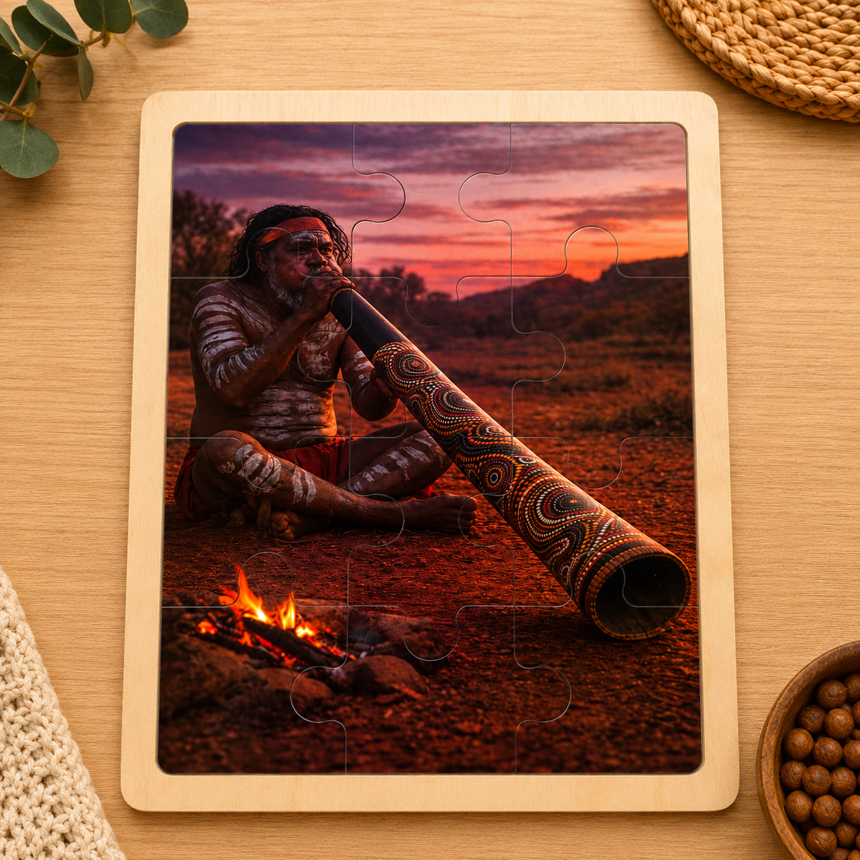 Australian Aboriginal Inspired Art Puzzles NAIDOC Week Childcare Learning Materials - HAPPY GUMNUT