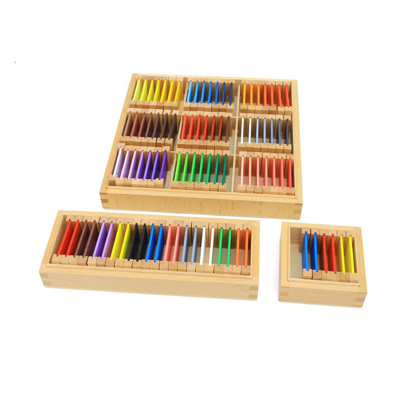 Montessori Colour Tablet First Second Third Box Sensorial Material Box 1 Box 2 Box 3