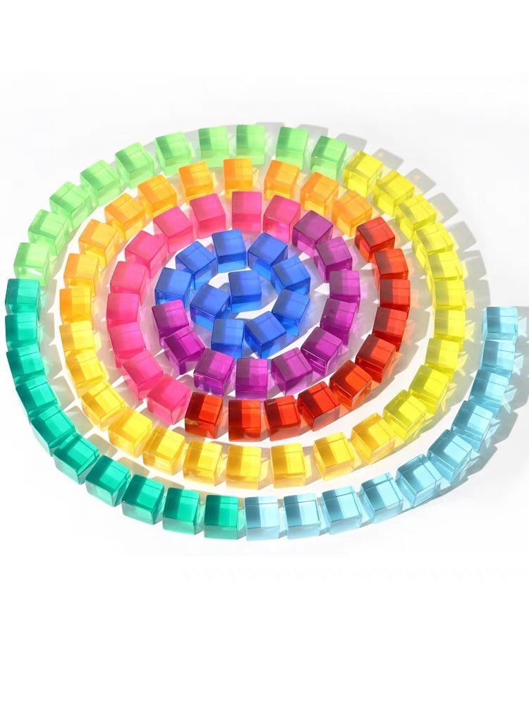 Lucite Cubes Acrylic Blocks Translucent Epoxy Toy 100 piece