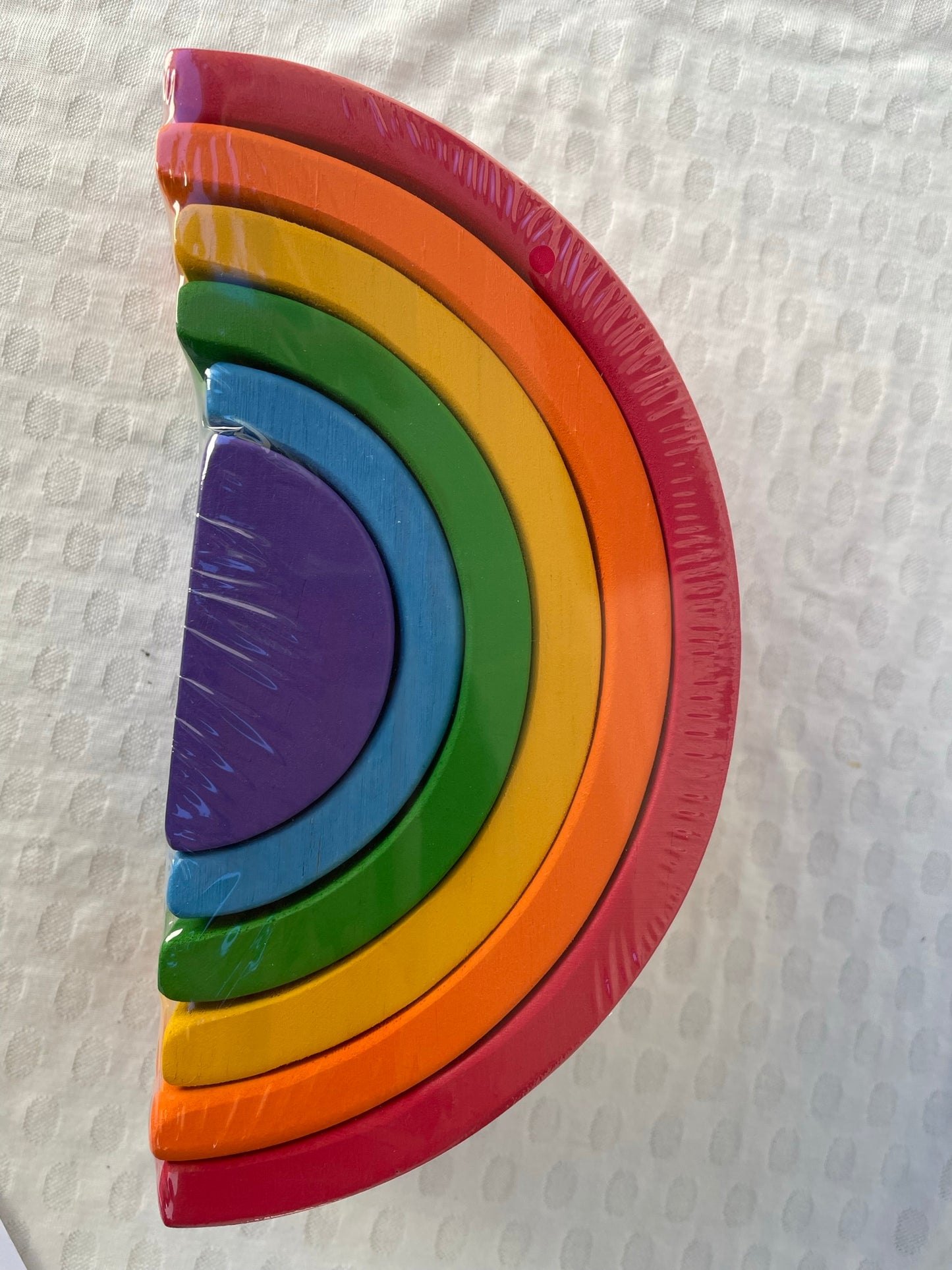 6Pcs  Wooden Rainbow Stackers Stacking toy