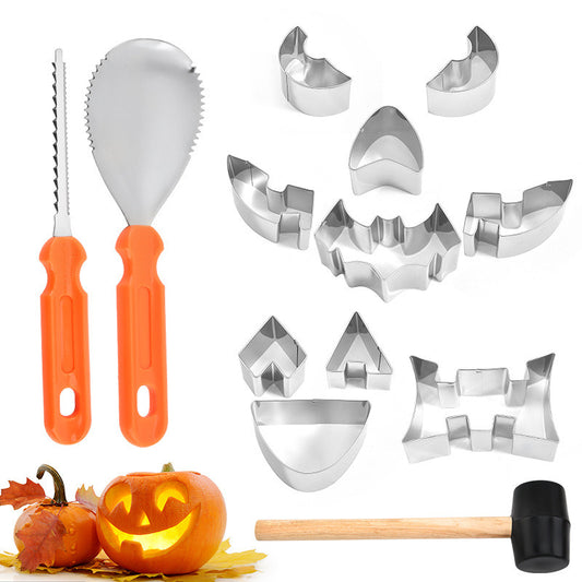 Pumpkin Carving Tools ,Stainless Steel Halloween Cutter Sculpting Kids Tool  WITH STENCILS