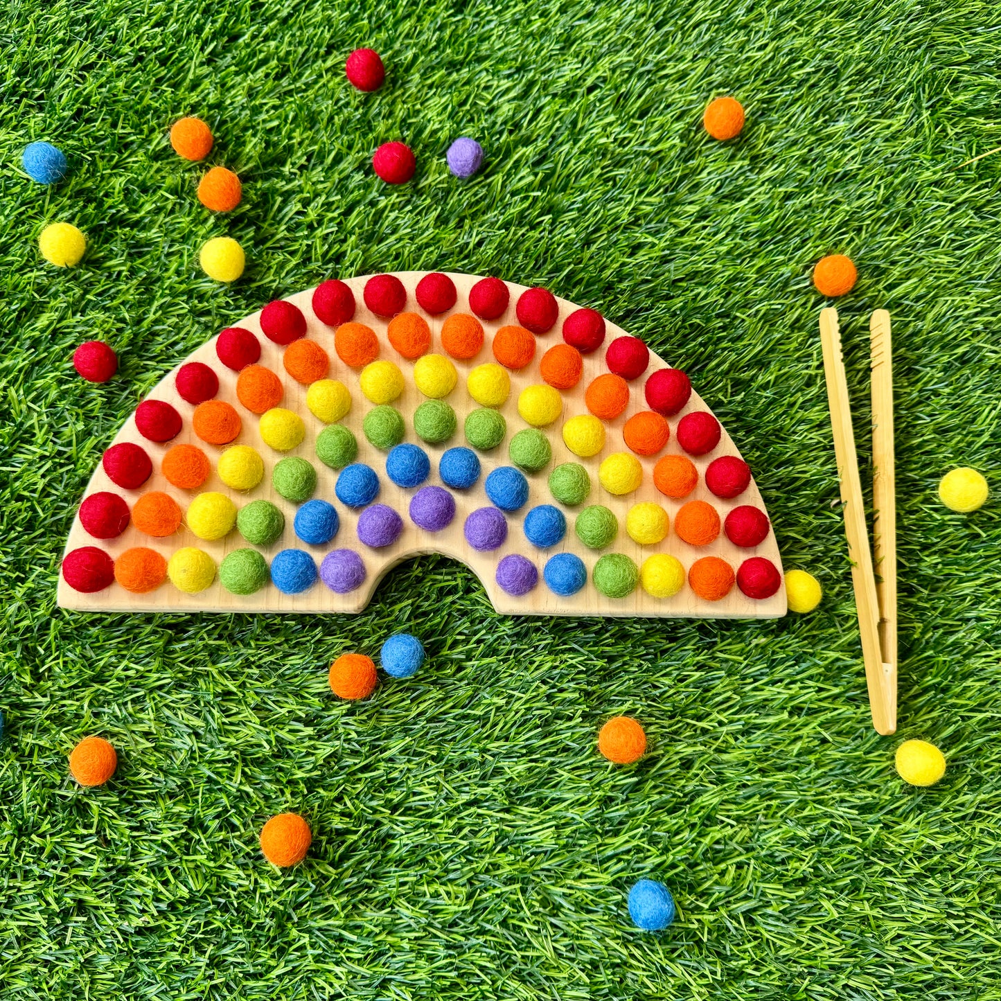 Basic Montessori Inspired Rainbow Beads Sorting Board