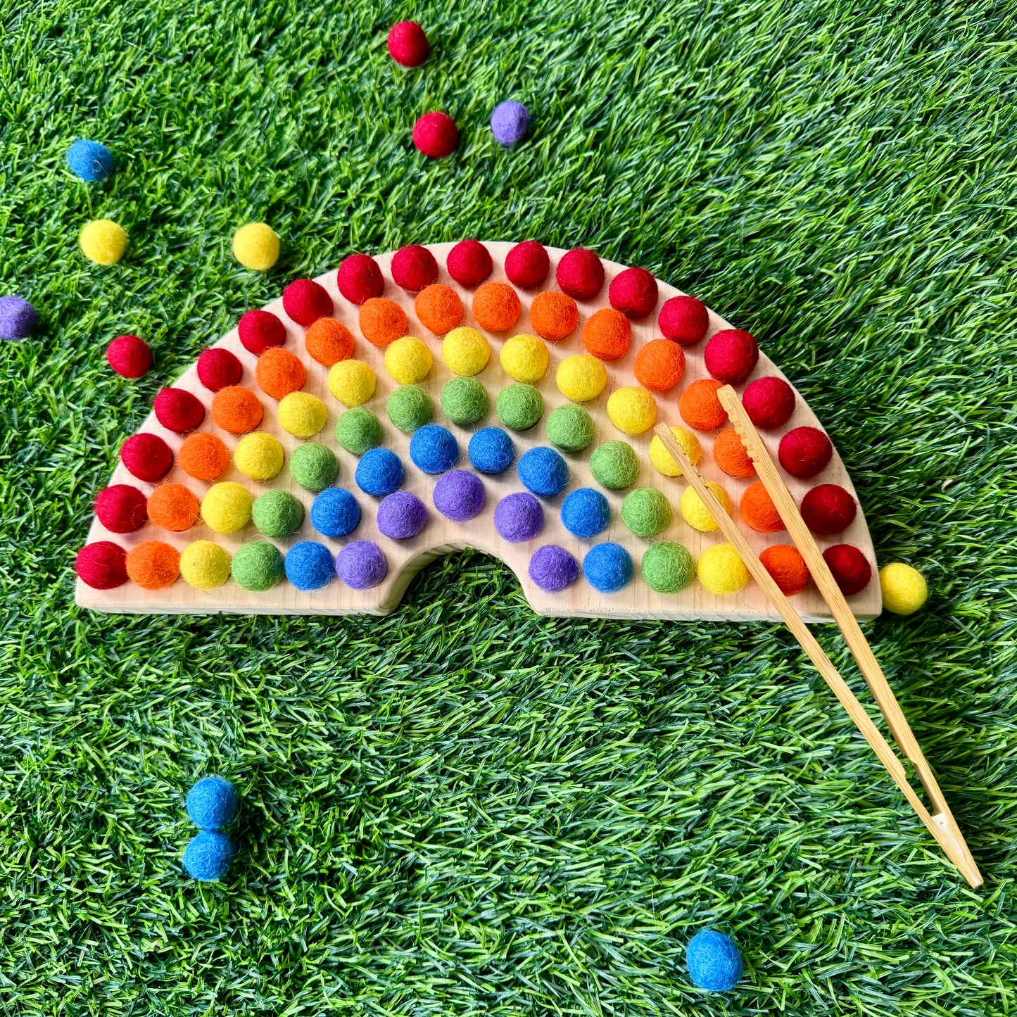 Basic Montessori Inspired Rainbow Beads Sorting Board