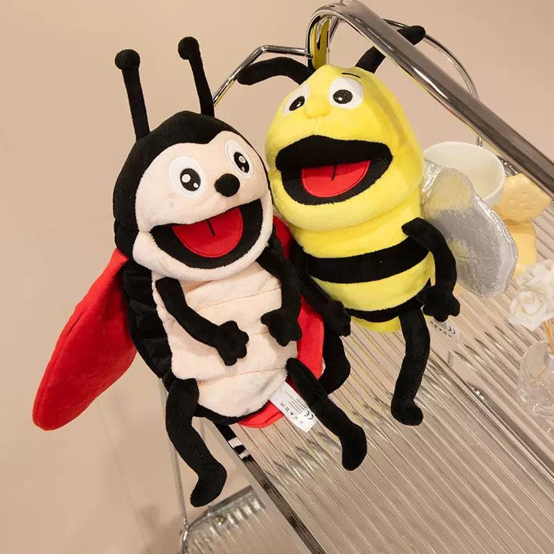 Butterfly, Ladybird,  Bee Hand Puppets Story Time Childcare Toy