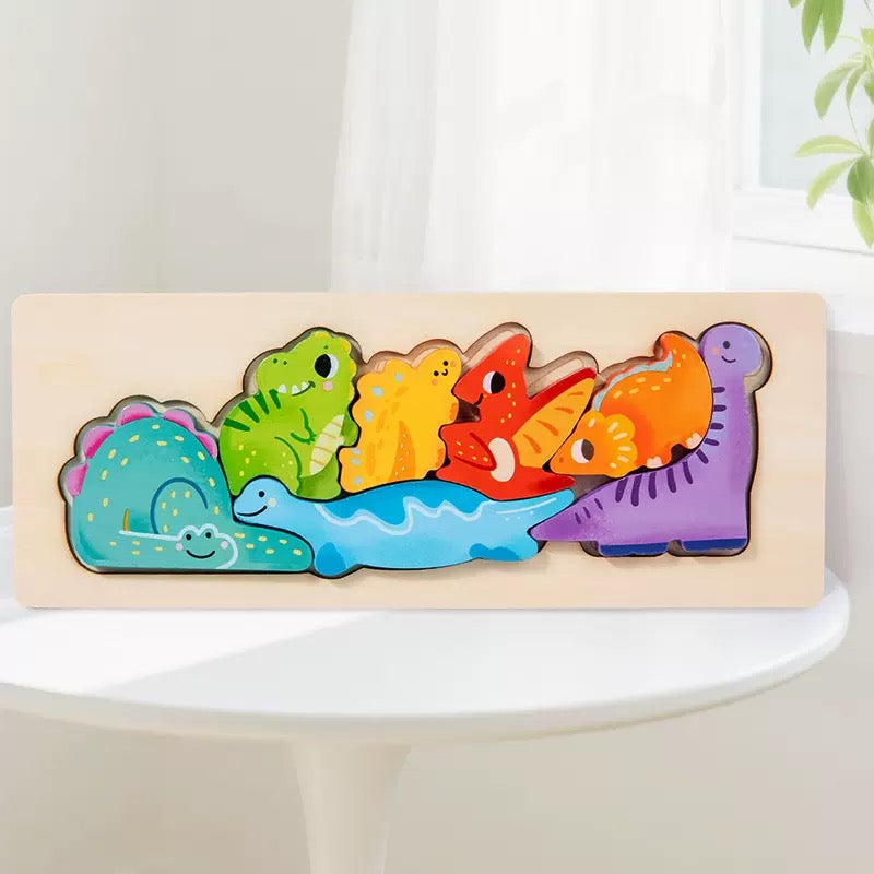 Animal Wooden Chunky Puzzle Blocks – 6 Themes to Choose From - Kids Children Educational Toy