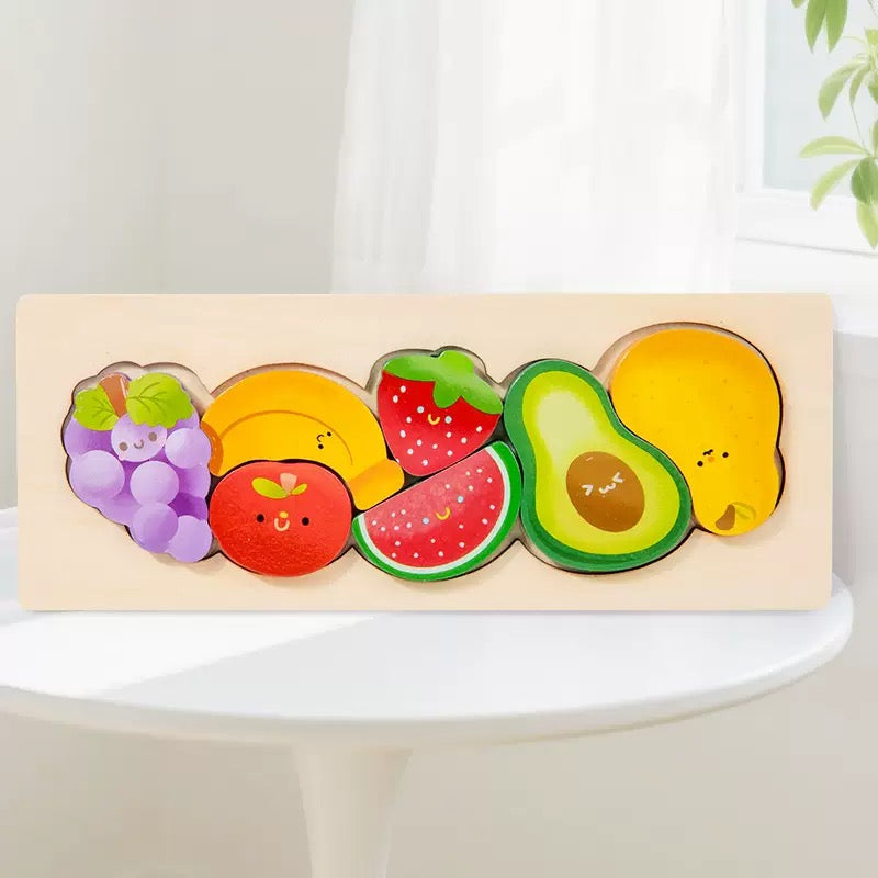Animal Wooden Chunky Puzzle Blocks – 6 Themes to Choose From - Kids Children Educational Toy