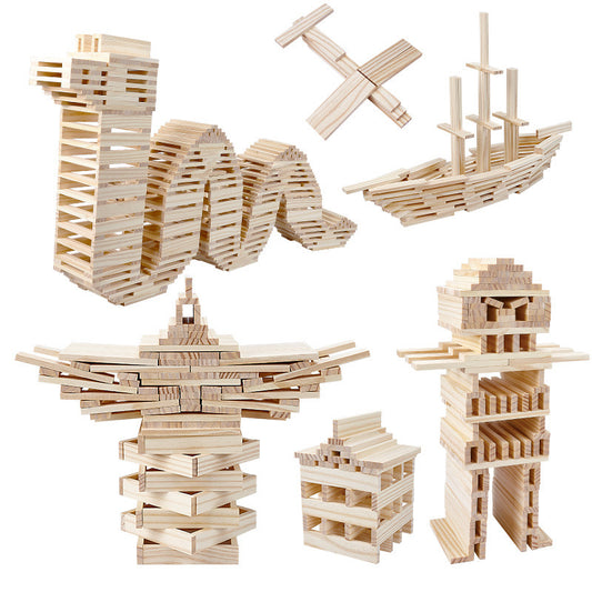 150pc City Blocks Open-ended Solid Wooden Building Block Toys