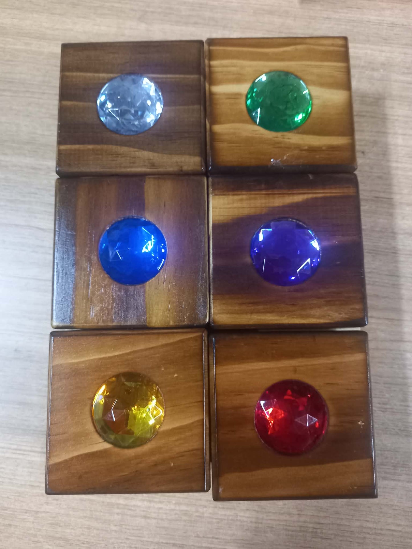 Jumbo Gem Stone Building Blocks Set 6 Big Blocks and a Small Random Tray
