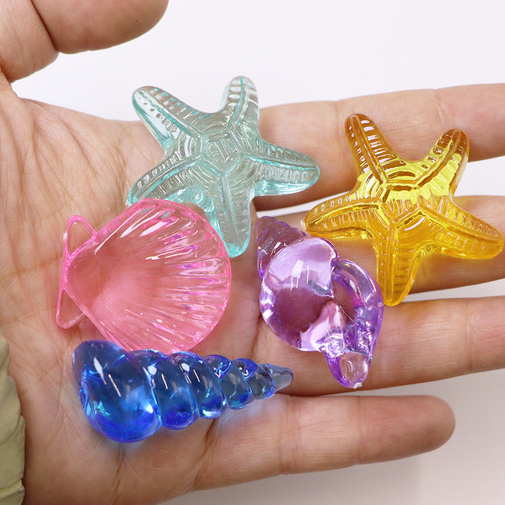 Bundle Set of 10 Acrylic Loose Parts Halloween Leaves Rings Dinosaurs Sea Animals Crystals Various Themes