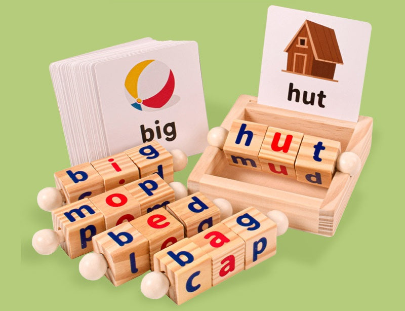 CVC Word Spin and Read Phonic Spelling Learning Game Word Cognitive Pairing