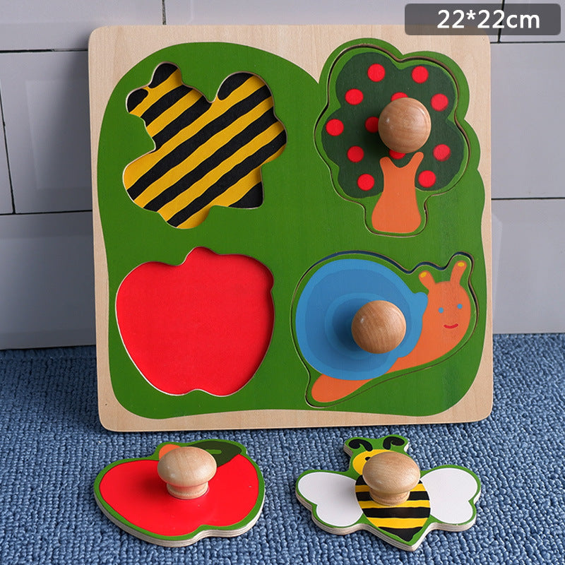 Wooden Jumbo Knob Puzzle Fruits and Animals Puzzle