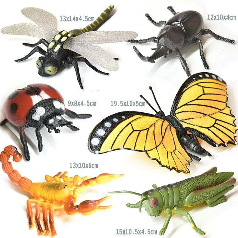 Extra Large Insects Animals PVC  Model Figures Set of 6 Educational Teaching Toy