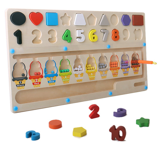 Magnetic Pen Sliding Colour Number Shape Sorting Busy Board