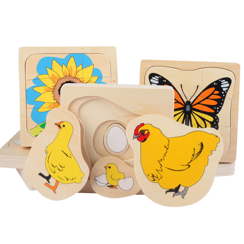 EKOPLAY Life Cycle Of Butterfly 31 Piece Wooden Puzzles For Kids, Jigsaw Puzzle For Pre-School Kids, Learning Educational Toys Gifts For Boys & Girls