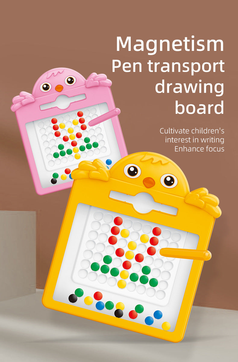 Magnetic Drawing Board Mosaic Pen Magna Dots Pad PINK