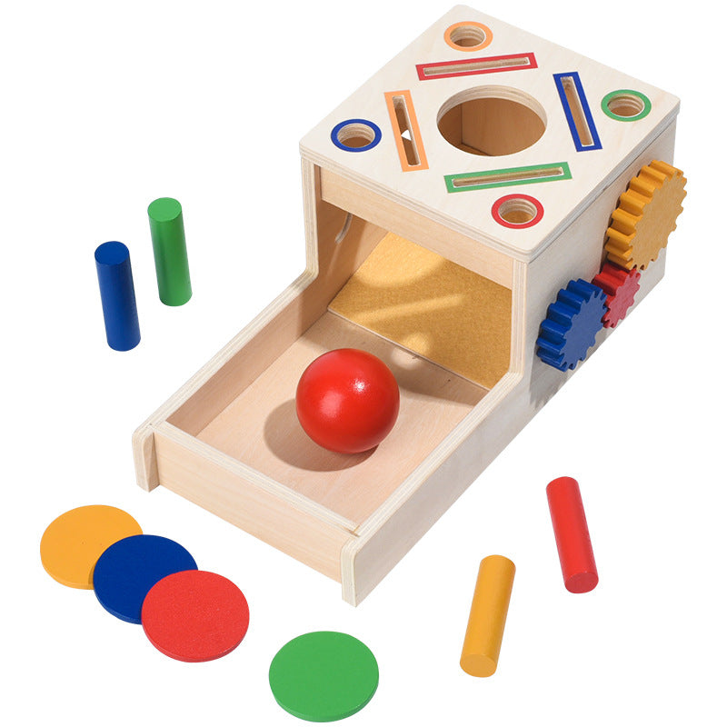 Kids Montessori Object Permanence Box 4 in 1 Toddler Activity Set Toy Coin and Ball Box - HAPPY GUMNUT