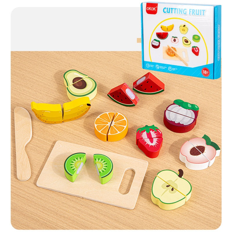 Mini Wooden Velcro Fruit Cutting Puzzle Cutting Board