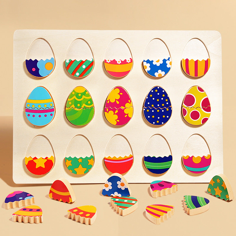 Wooden Egg Colour Sorting Puzzle With Tray