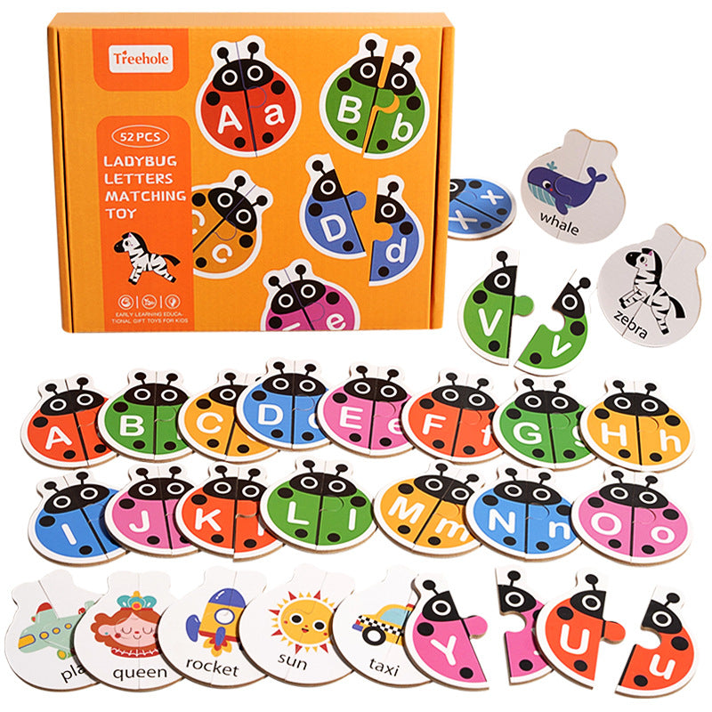 Ladybug Alphabet Letters Learning Set – 52 Pieces Kids Matching Educational Toy