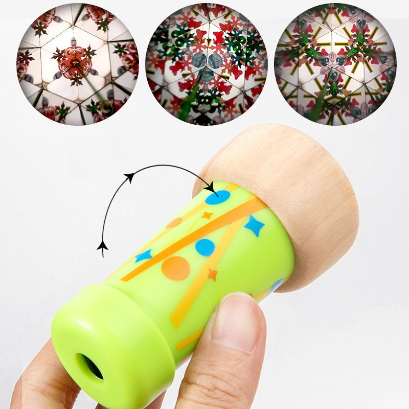 Wooden Kaleidoscope Personal Rotating Toddler Educational Toys