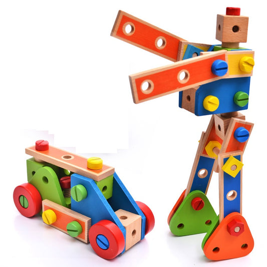 Building Set construction 70 piece Wooden Blocks Best Kids Open-Ended Toys