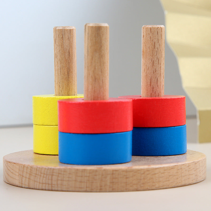 Basic Montessori 2 set 3 Column Sequence Beads Stacker Toy With Flash Cards