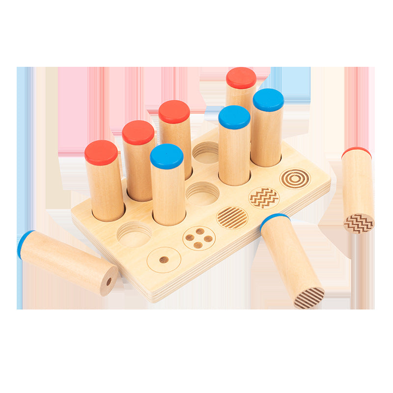 Montessori Sound Cylinder Boxes Sensory Sorting Matching Board with Pattern Sorter Memory Colour