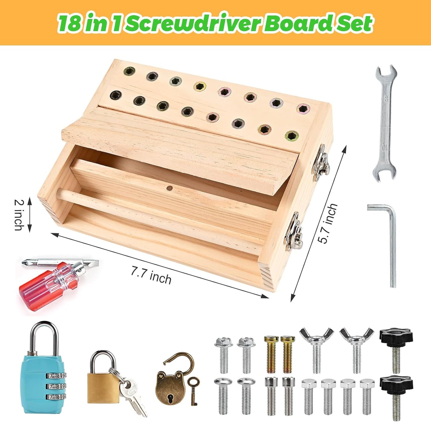 Montessori Screw Driver Box Lock Box Busy Board Tool box