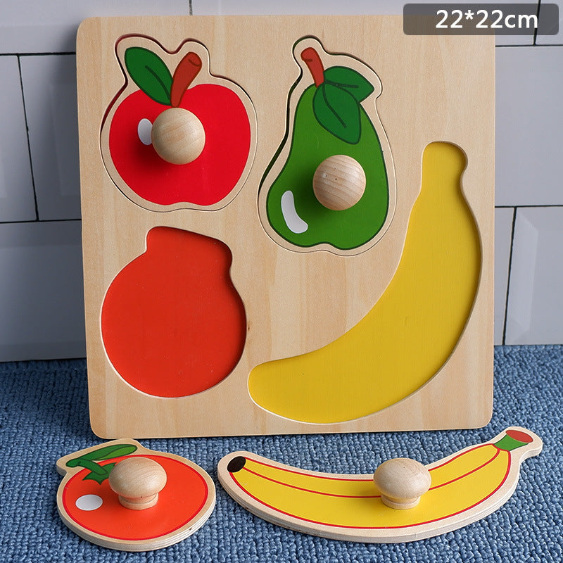 Wooden Jumbo Knob Puzzle Fruits and Animals Puzzle