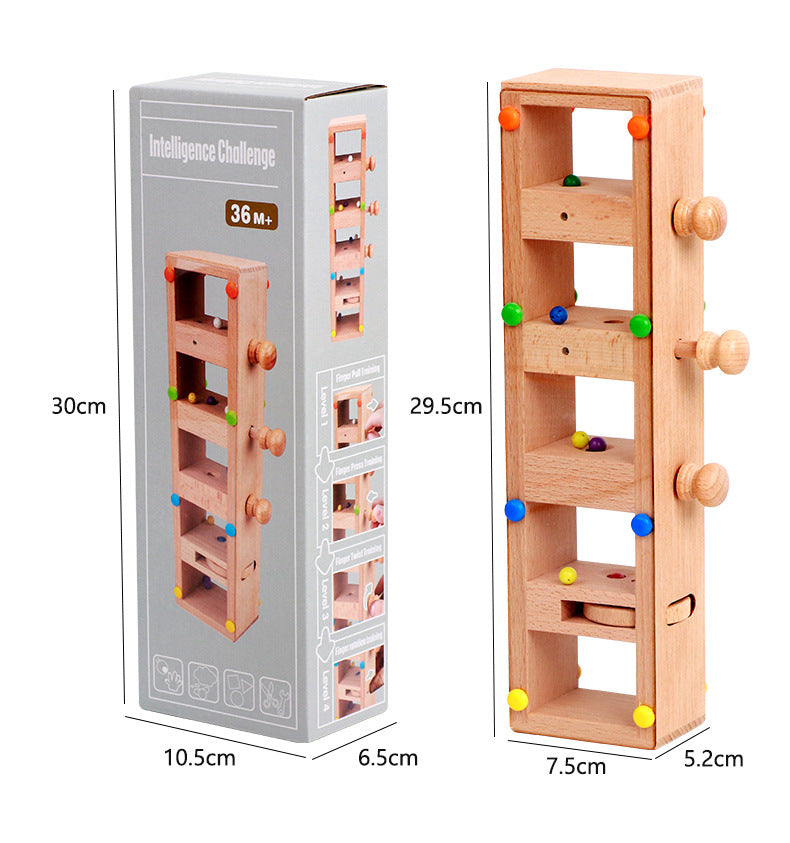 Wooden Portable Beads Sliding Maze Puzzle Activity Box - HAPPY GUMNUT