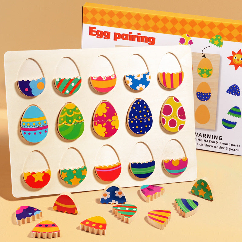 Wooden Egg Colour Sorting Puzzle With Tray