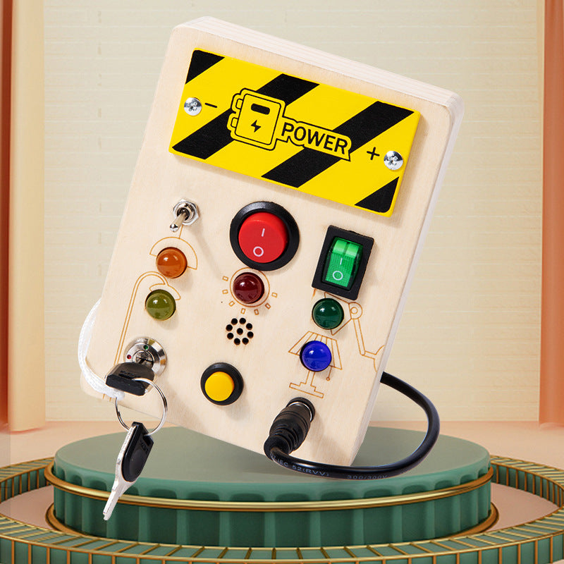 Portable Busy Board LED Flick Switches dials and Buttons Keys and Sound
