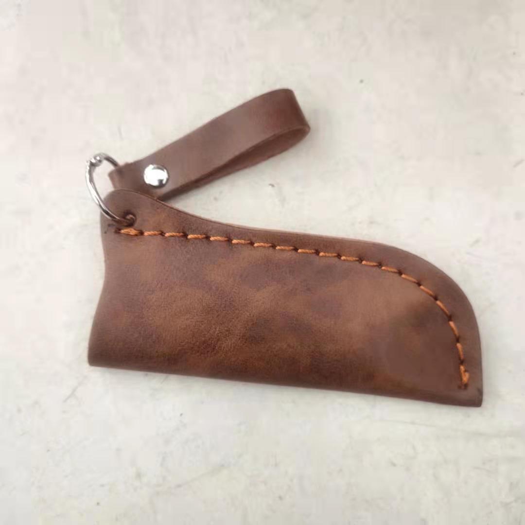 Kids Wood Leather Strap Holder for belt For Caving Tool Retractable Whittling Knife