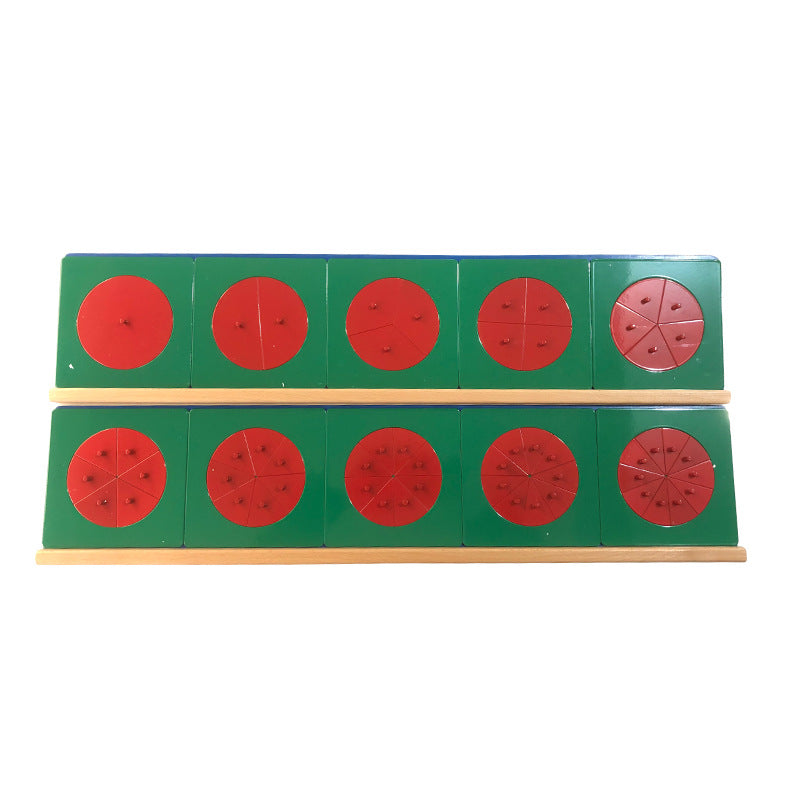 Premium Metal Montessori Fraction Shape 1 Whole - 1 /10th Insets