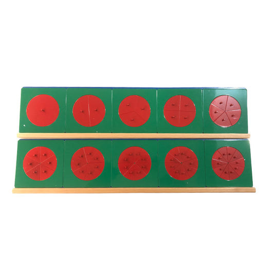 Premium Metal Montessori Fraction Shape 1 Whole - 1 /10th Insets