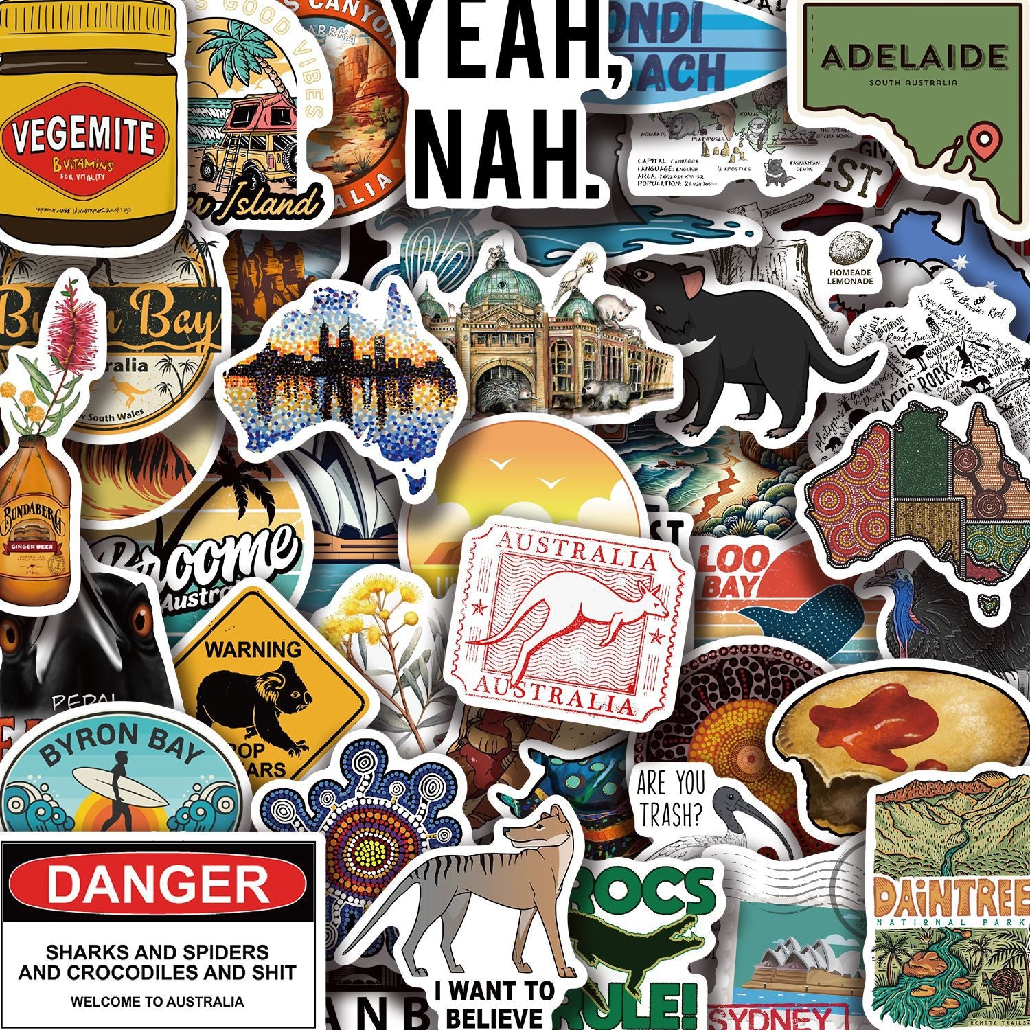 DIY Arts and Craft Bulk Lot of 50 Aussie Stickers Animals Jungle Farm ...