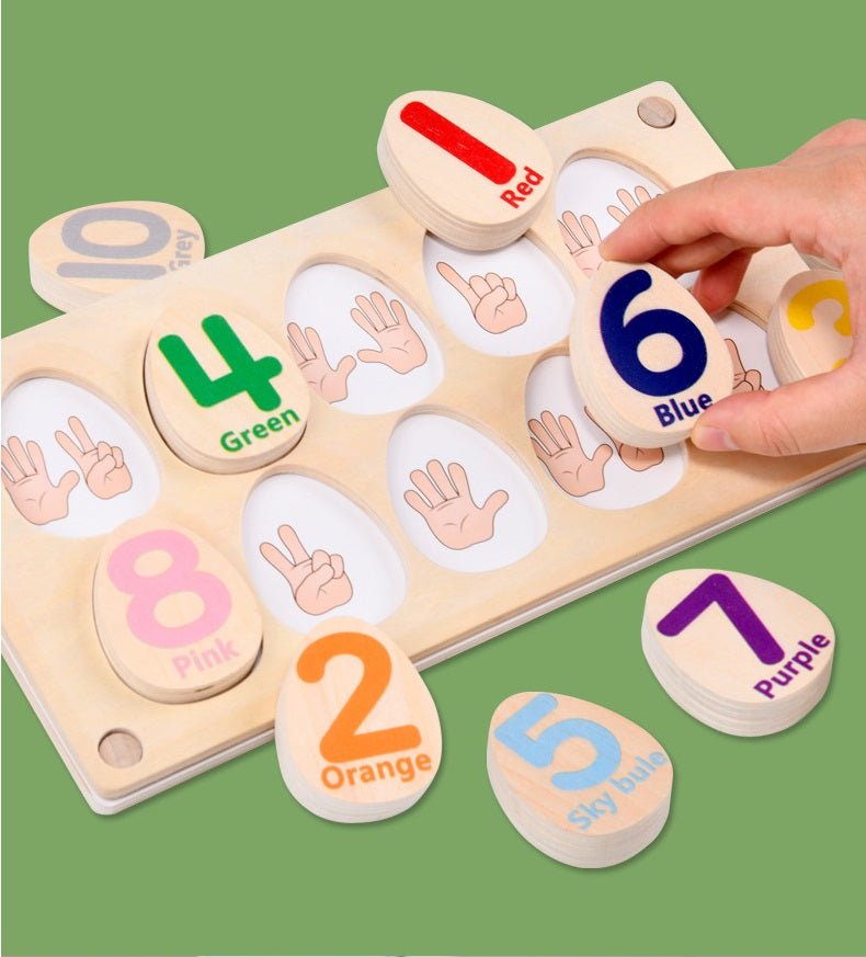 Montessori Wooden Egg Colour Sorting Puzzle With Interchangeable Tray Activity with flash cards - HAPPY GUMNUT