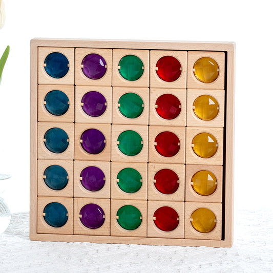 Gem Stone Building Blocks Set Acrylic See Through Rainbow Colours