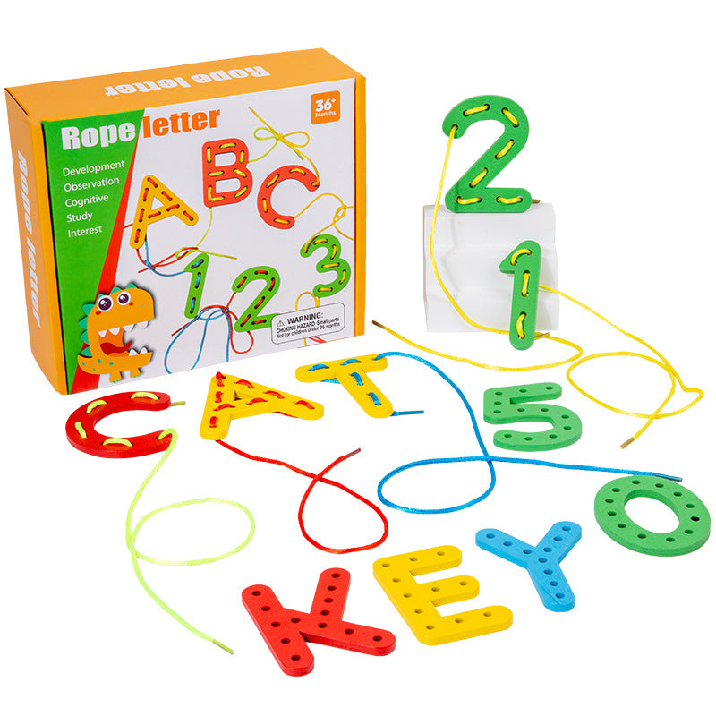 Wooden Alphabet and Numbers Thread String Tracing Pack – HAPPY GUMNUT