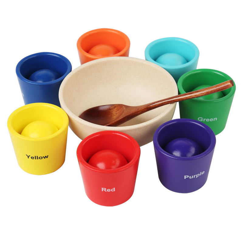 Montessori Toddler Ball Scooping Colour Sorter Game with Cups and Bowl