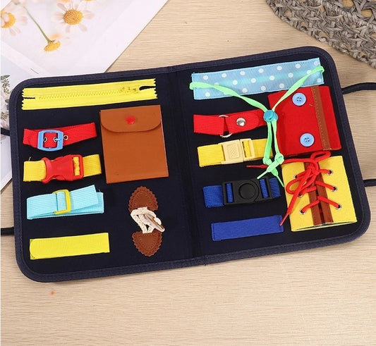 Montessori Basic Portable Felt Busyboard Travel Toddler Practical Life Skill Activities  Learning Toy