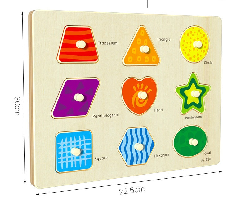 Basic Wooden Knob Puzzles Various Styles Shapes Vegetables Dinosaur - HAPPY GUMNUT