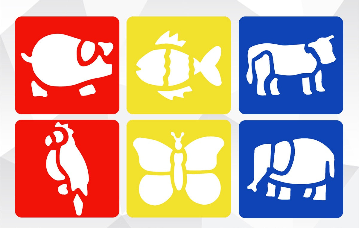 Stencil Tracing Writing Drawing Shapes Animals and Dinosaurs - HAPPY GUMNUT