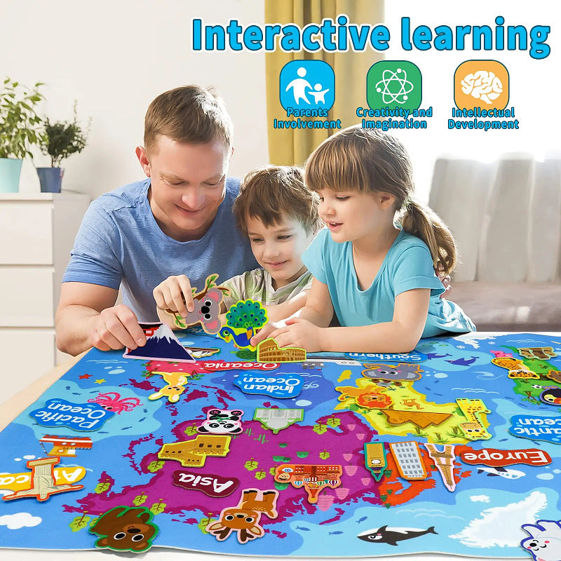 Portable Felt Learning Poster Solar System Earth Velcro Stickers Educational / Decoration VARIOUS DESIGNS