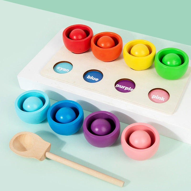 Montessori Colour Sorting Board with Ball and Cups