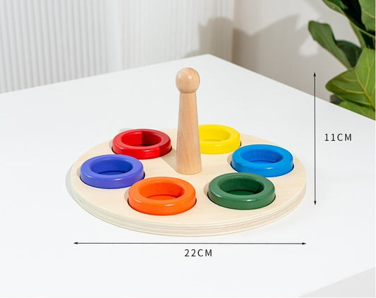 Montessori 6 Ring Column Stacker Colour Sorter B